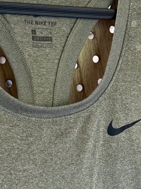 Nike Dri Fit Tank Top Large Olive Green Racerback Athletic Workout